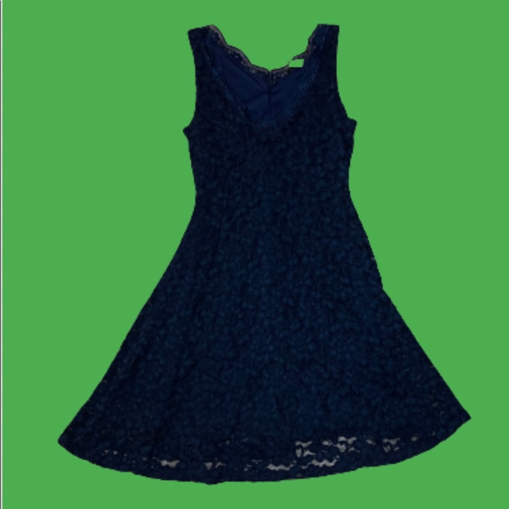 WONDERFUL LACE NAVY DRESS